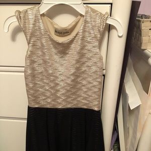 Girls party dress gold and black size 10